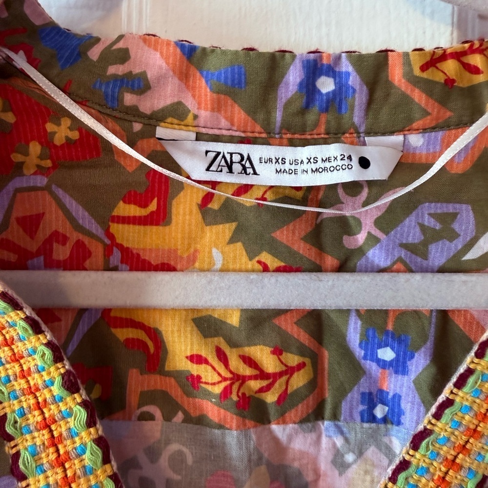 Zara Colorful Patterned Blouse - Picture 2 of 7